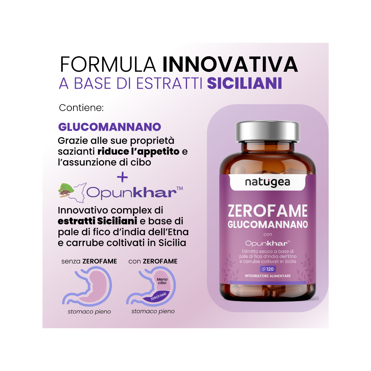 Natugea Glucomannano Arricchito Con Pale Di Fico D'india Dell'etna E Carrube Siciliane Vegano 120 Compresse-11