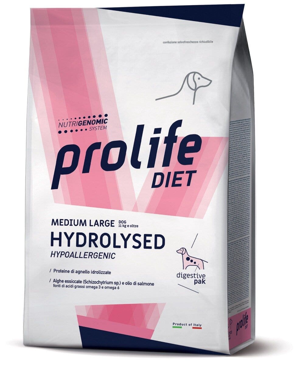 Prolife Dog Hydrolysed Hypoallergenic Cibo Secco Agnello Per Cani Taglia Media/Grande Sacco 8kg-2