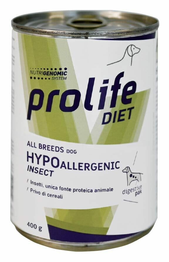 Prolife Dog Diet Wet Hypoallergenic Insect Cibo Umido Per Cani All Breeds Lattina 400g-2