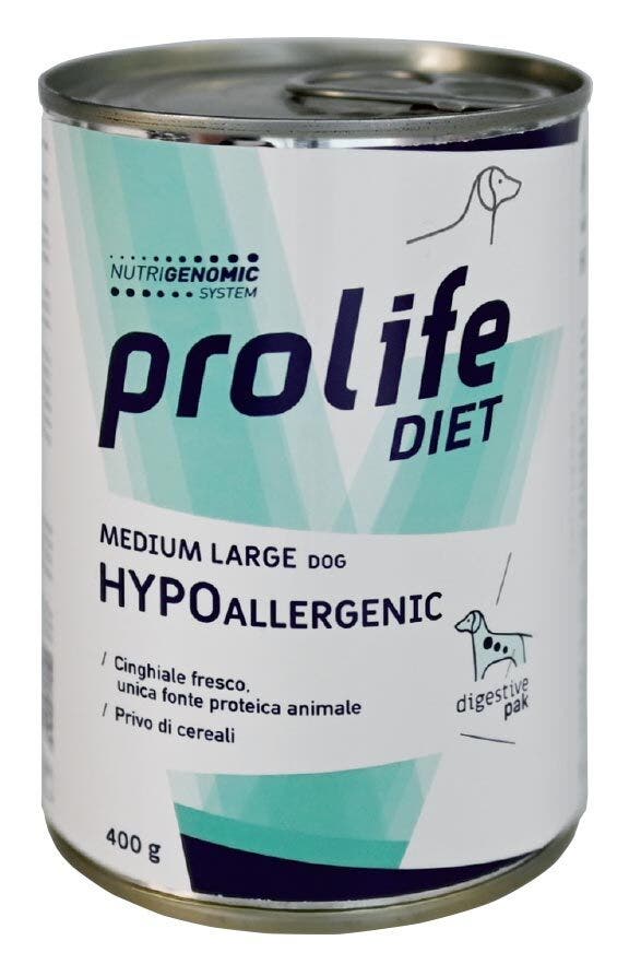 Prolife Dog Diet Wet Hypoallergenic Cibo Umido Per Cani Taglia Media/Grande Lattina 400g-1
