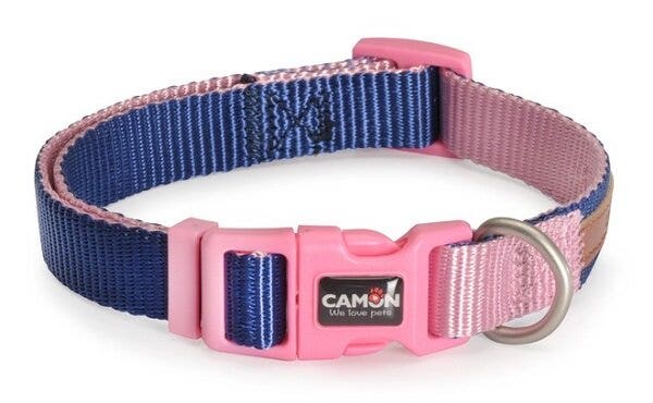 Camon Collare Regolabile Double Premium Blu/Rosa Per Cani Cuccioli 20x360cm/480mm-2