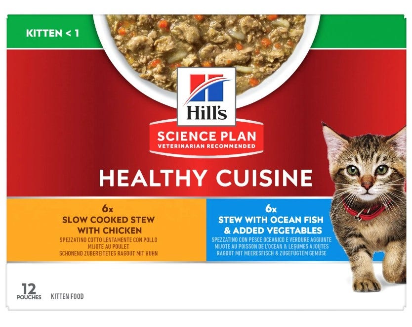 Hill's Science Plan Heatlhy Cuisine Kitten Gusti Assortiti Pollo/Pesce Oceanico Multipack 12x85gr-1