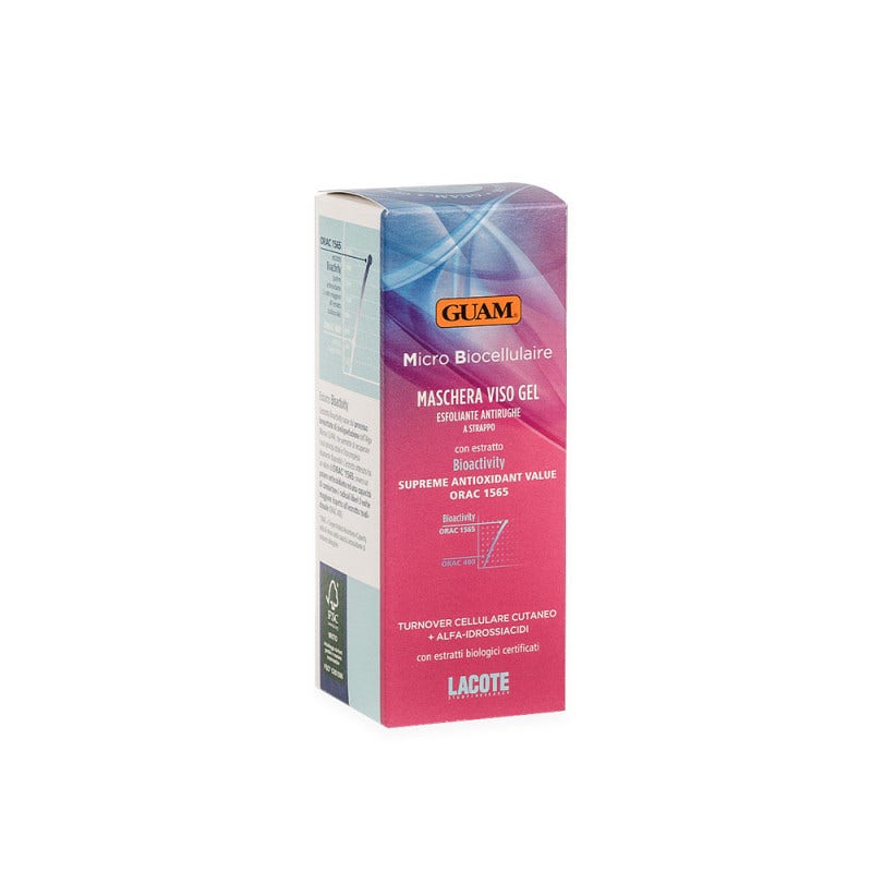 Guam Micro Biocellulaire Maschera Viso Gel Esfoliante Antirughe A Strappo 75ml  - 2