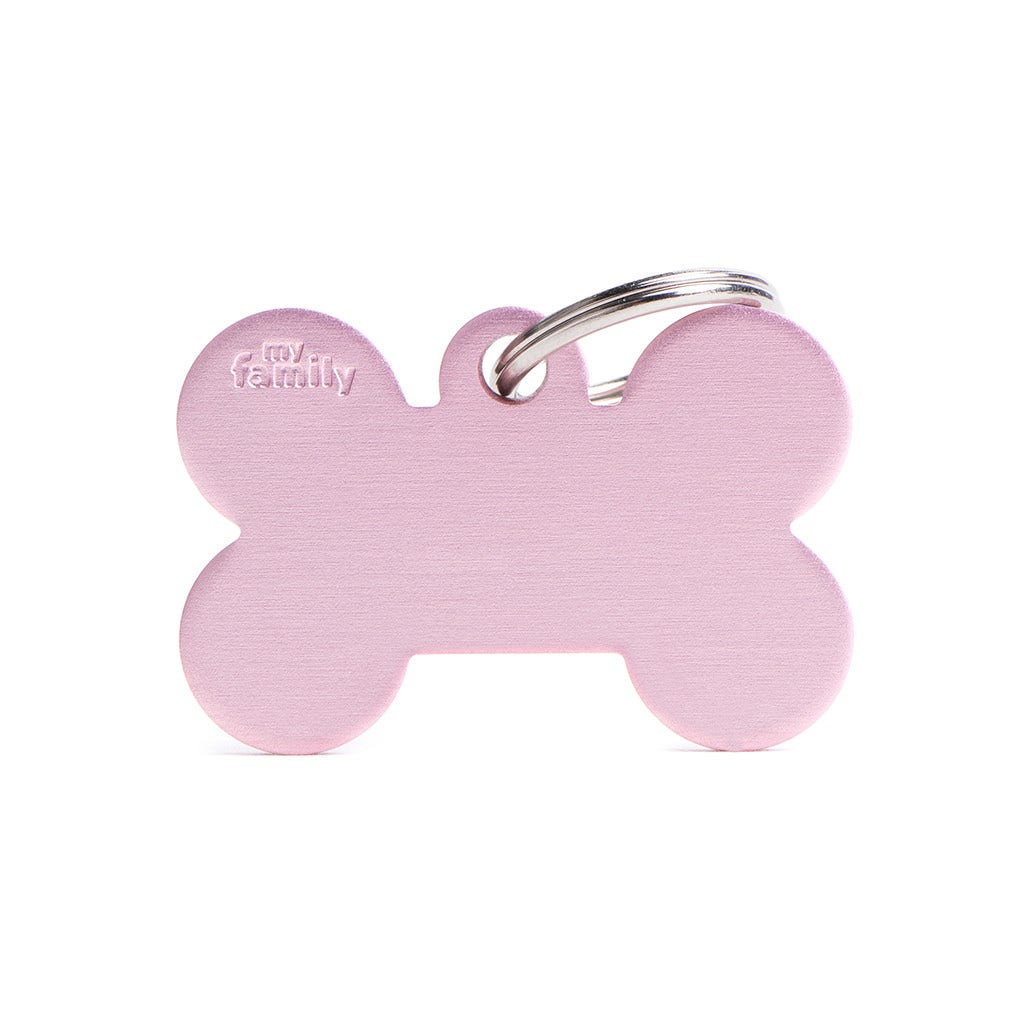 Medaglietta Per Cani E Gatti Personalizzata Osso In Alluminio Rosa Taglia Grande-1