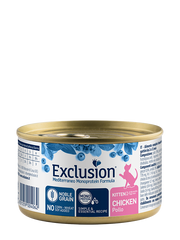 Exclusion Mediterraneo Noble Grain Cibo Umido Per Gattini Al Pollo Lattina 85gr-1