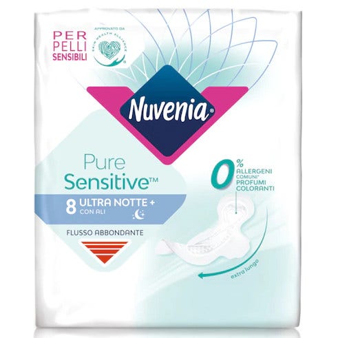 Nuvenia Pure Sensitive Assorbenti Ultra Notte 8 Pezzi-1