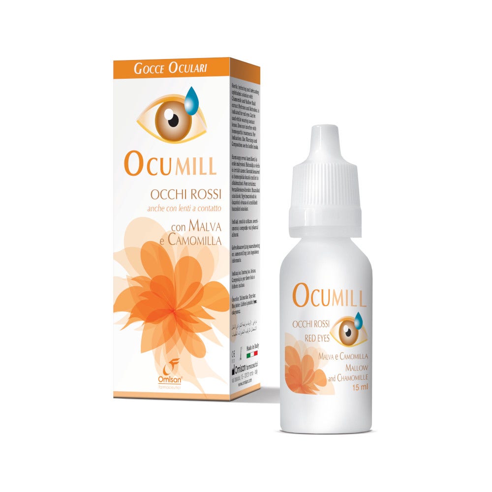 Ocumill Soluzione Lubrificante Camomilla Malva Occhi Rossi 15ml        - 4