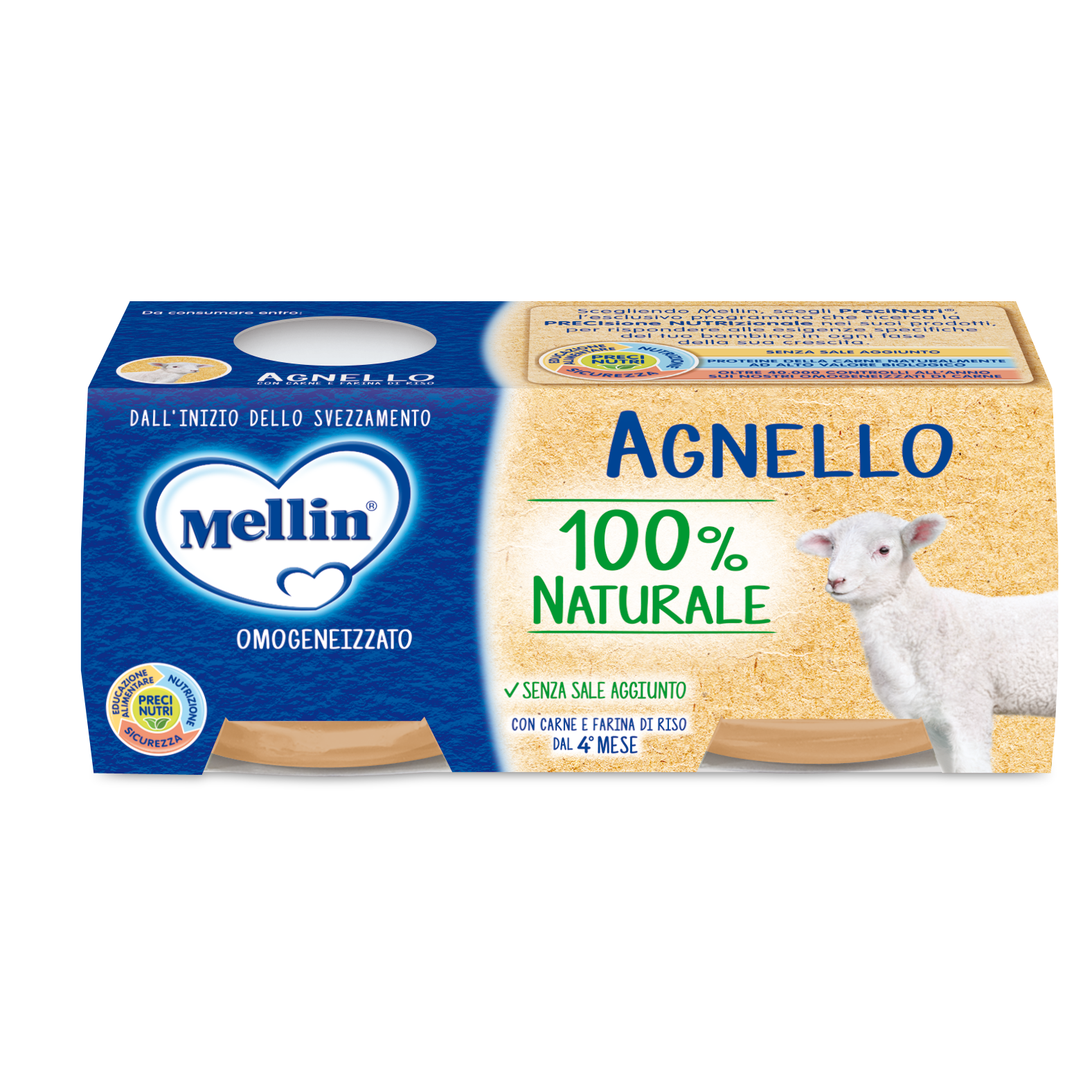 Mellin Omogeneizzato Agnello 2X120g  - 2