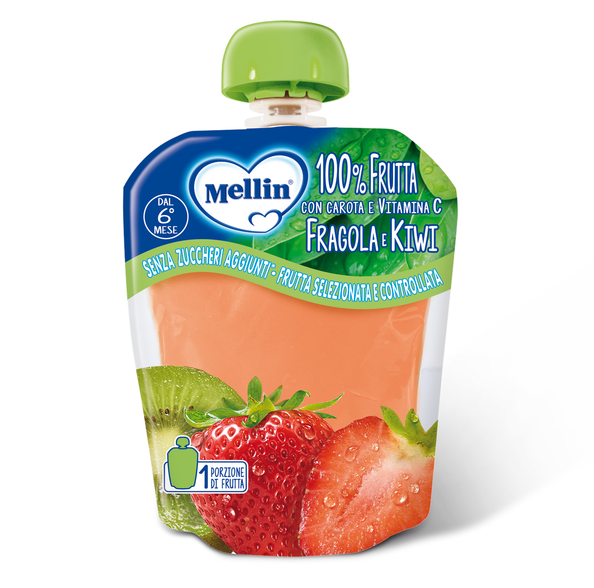 Mellin Pouch Fragola/Kiwi 90g 6Mesi+  - 2
