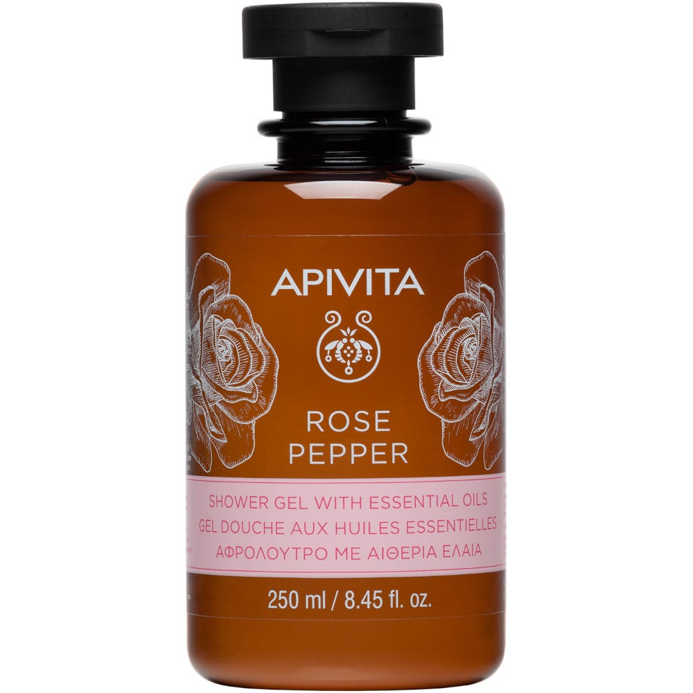 Apivita Gel Doccia Detergente Pepe Nero/Rosa Bulgara 250ml  - 1
