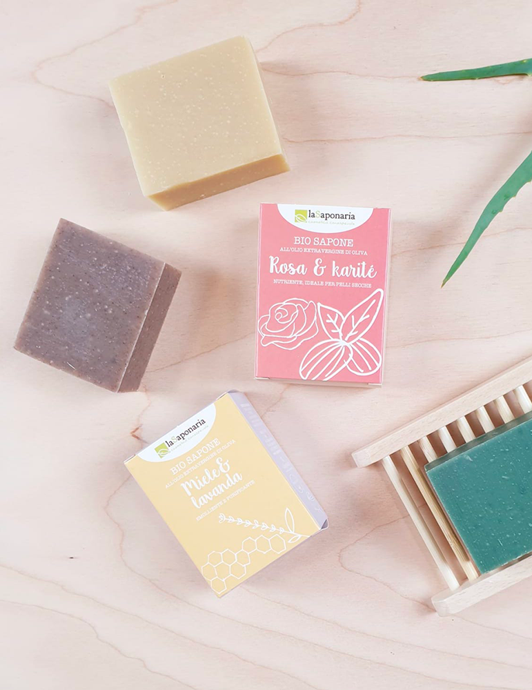 La Saponaria Bio Sapone Rosa/Burro Di Karitè 100g  - 3