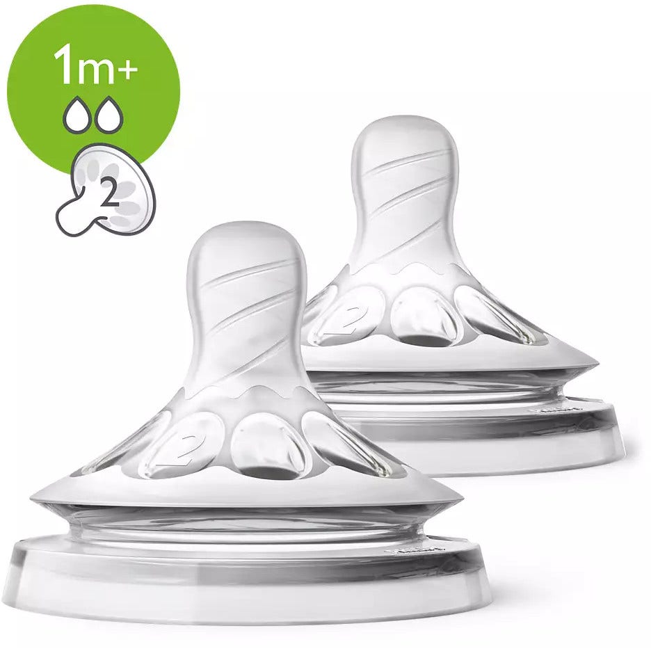 Avent 2 Tettarelle Natural Flusso Lento 2 Fori 1M+  - 1