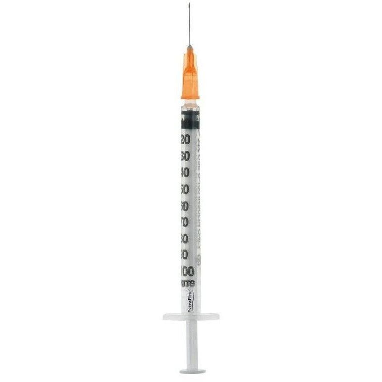 Siringa Per Insulina Extrafine 1ml 100 UI Ago Removibile 26 Gauge 0,45x12mm 1 pezzo  - 1