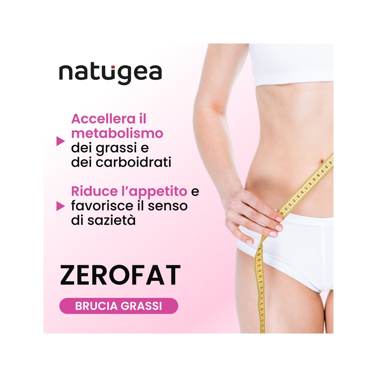 Natugea Brucia Grassi ZEROFAT con 11 attivi: Carnitina, Guarana, Garcinia Cambogia, Caffeina 60 Capsule-8