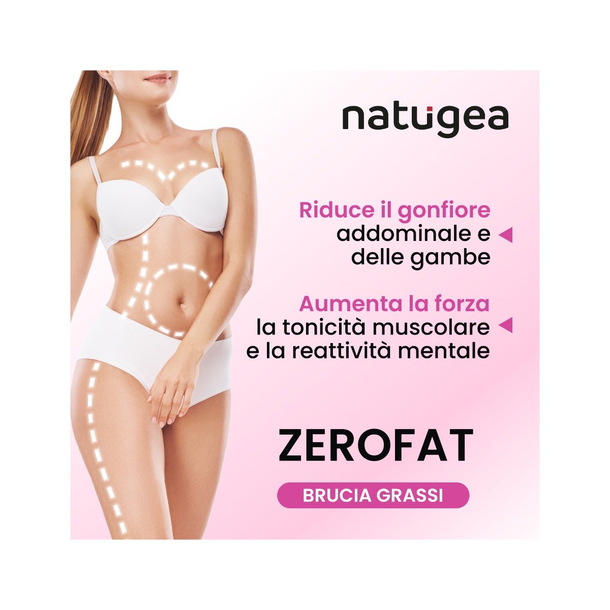 Natugea Brucia Grassi ZEROFAT con 11 attivi: Carnitina, Guarana, Garcinia Cambogia, Caffeina 60 Capsule-9